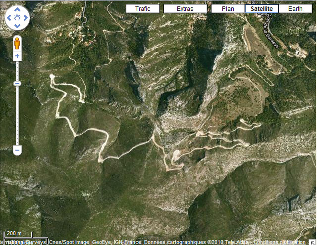 route la barasse saint marcel vue par Googlemap